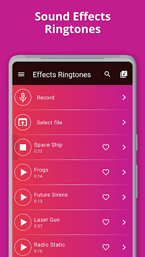 Android application Sound Effects Ringtones screenshort