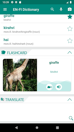 Android application Finnish English Dictionary screenshort