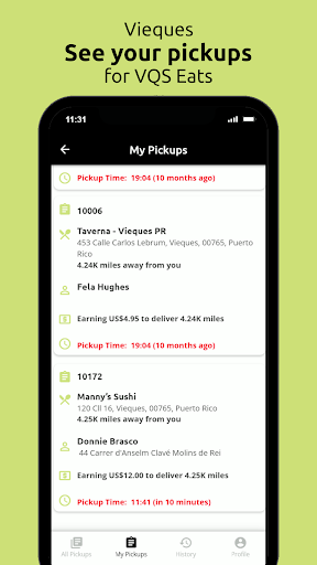 VQS Eats Driver Screen 2