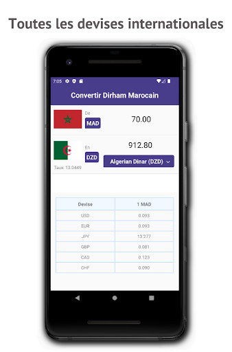 Android application Convertir Dirham Marocain screenshort