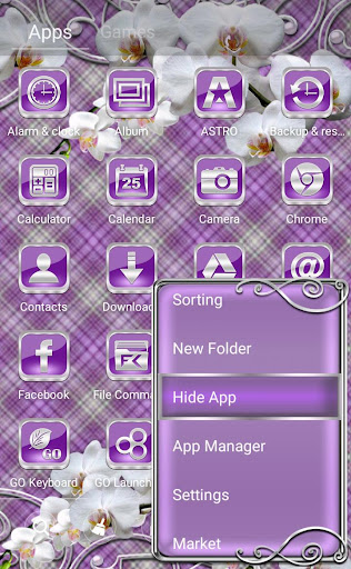 White Orchids Go Launcher them Screen 3