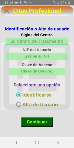 Android application MisCitasPro screenshort