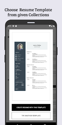 Professional Resume CV Builder Screen 2