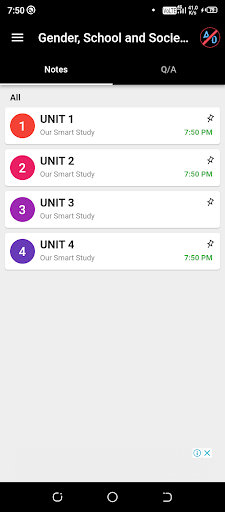 Android application Gender, School & Society Notes screenshort