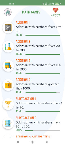 Android application FunMath: Math Games for All screenshort