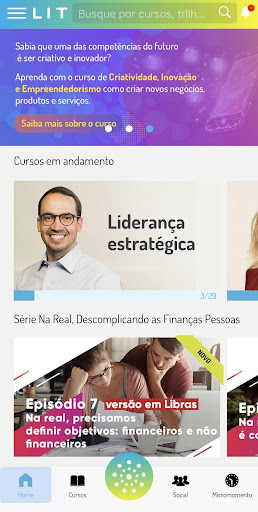 Android application LIT - Plataforma de Cursos da screenshort