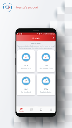 Android application Infosysta Support screenshort