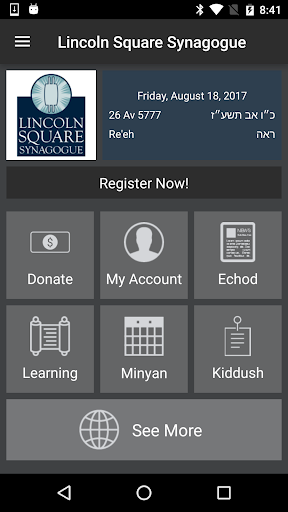Android application Lincoln Square Synagogue screenshort