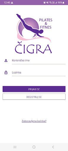 Android application Pilates Cigra screenshort