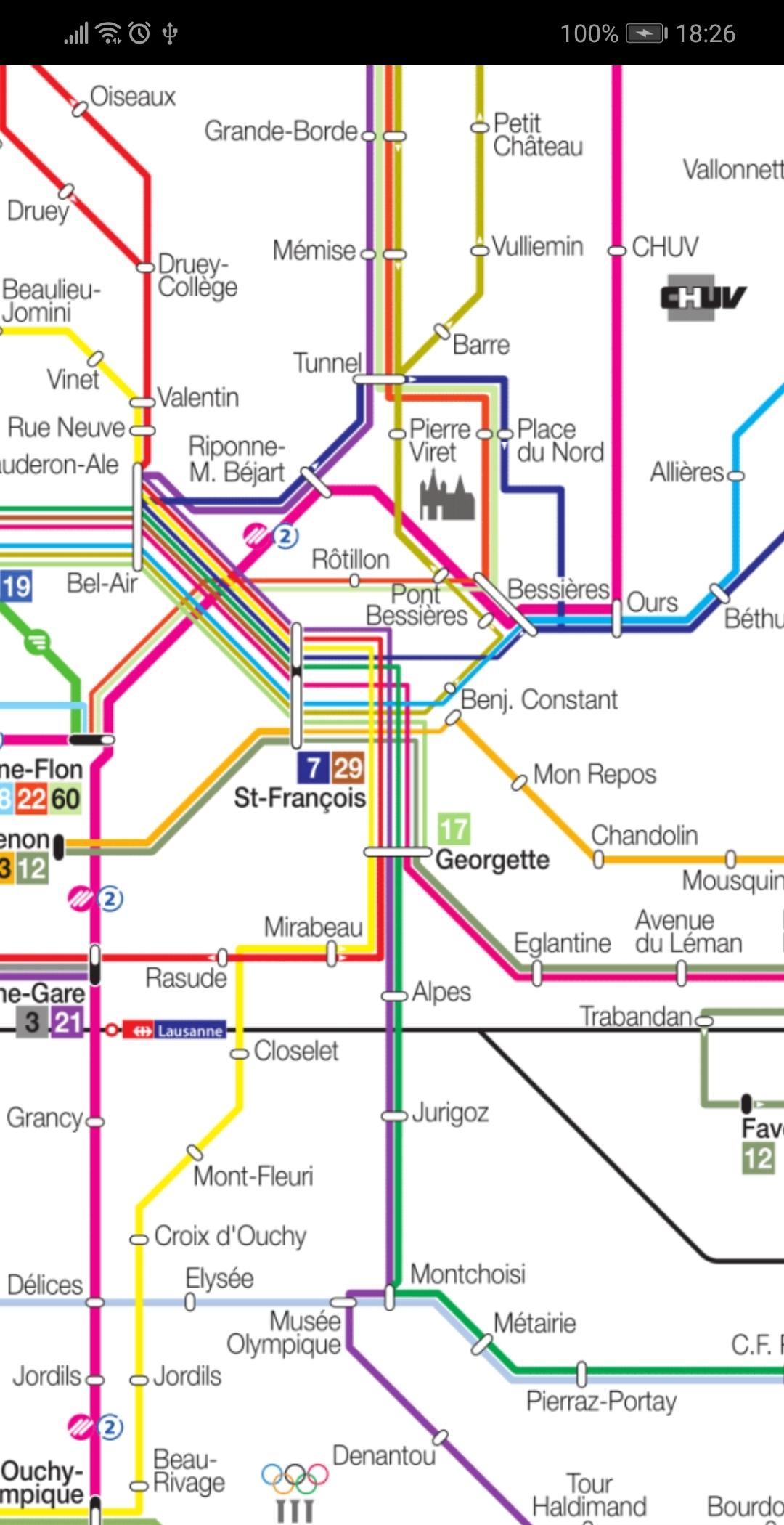 Android application Lausanne Metro Map screenshort
