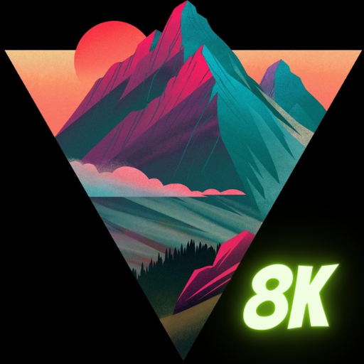 8K wallpaper logo
