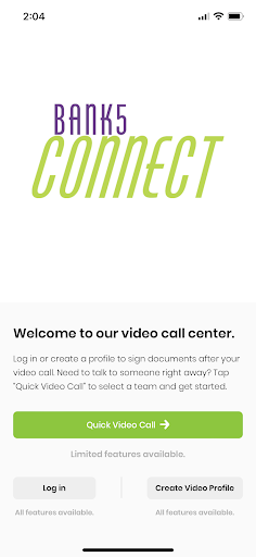 Android application Bank5 Connect Video Banking screenshort