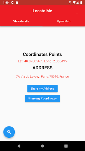 Android application Location tracker | Locate Me screenshort