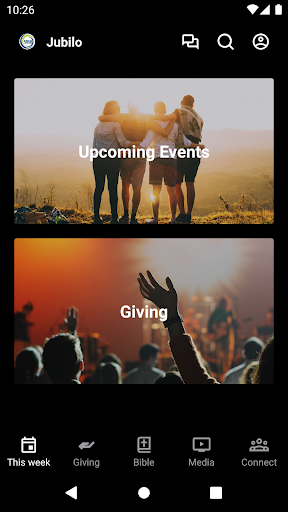 Android application Jubilo Church screenshort