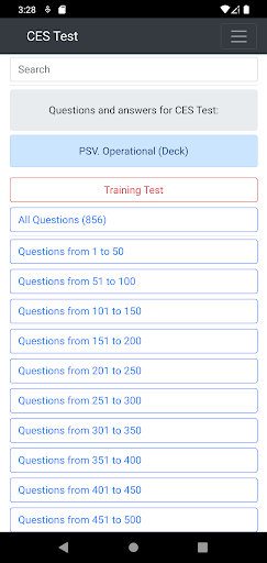 PSV. Operational Deck CES Test Screen 3