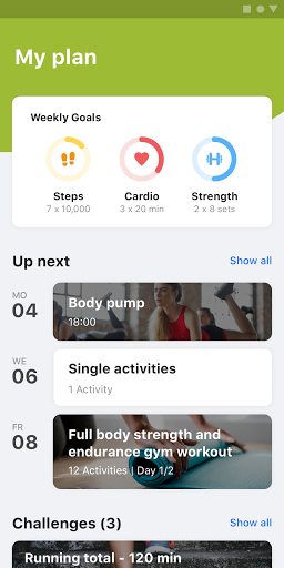 Android application YourFitnet screenshort