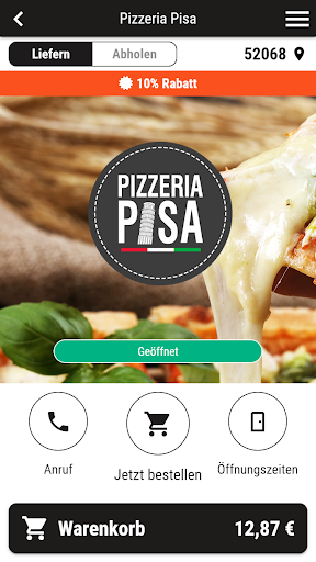 Android application Pizzeria Pisa screenshort