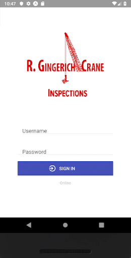 Android application Gingerich Crane Inspections screenshort