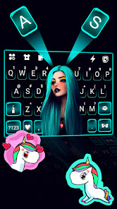 Captura de Pantalla 2 Gothic Neon Girl Fondo de tecl android