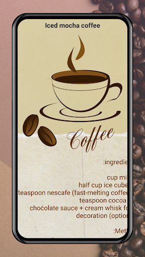 Android application cold coffee drinks screenshort