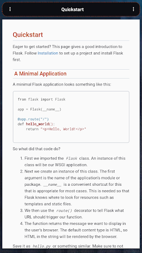 Screenshot of Flask Web Framework