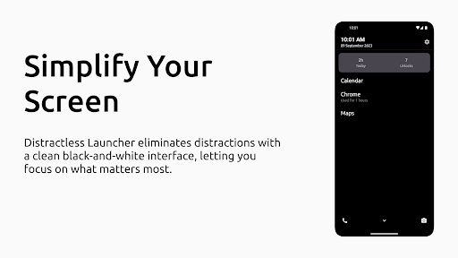 Android application Distractless: Launcher App screenshort