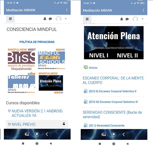 Android application MBMW Meditación screenshort