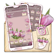 Pink Flower Gift Theme Launcher