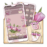 Pink Flower Gift Theme Launcher Apk