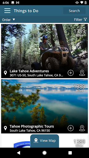 Screenshot of Visit Lake Tahoe