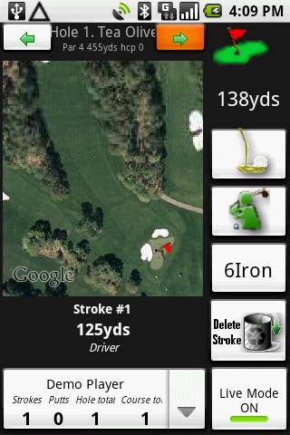 Android application DroidCaddie Golf screenshort