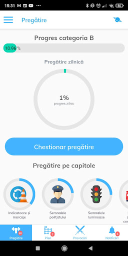 Android application Pregătire examen auto permis screenshort