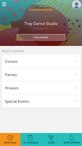 Android application Troy Dance Studio screenshort