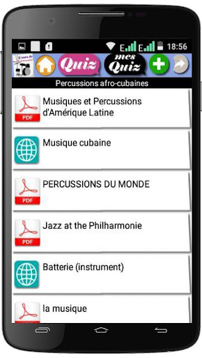 Android application Cours Batterie et Percussions screenshort