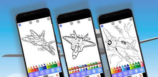Android application Plane Coloring Pages screenshort