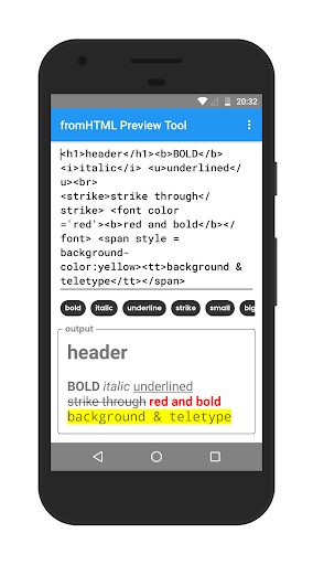 From HTML Text View Preview - Screen 2