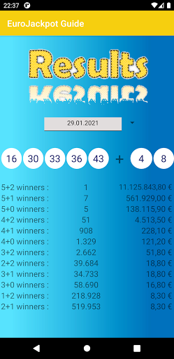 EuroJackpot Guide: Statistics, Screen 2