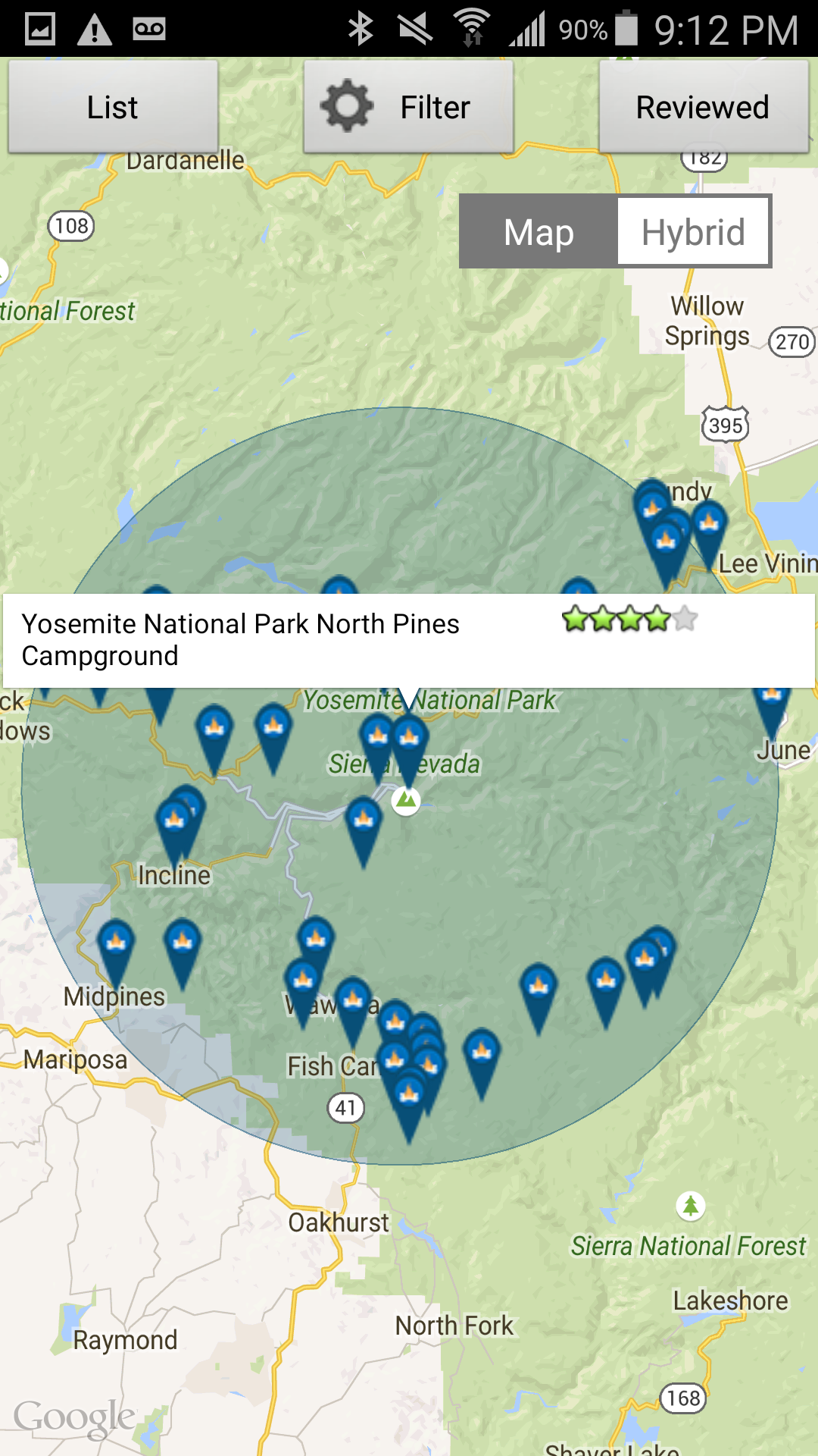 Android application Camp Finder - Campgrounds screenshort