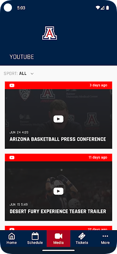 Screenshot of Arizona Wildcats