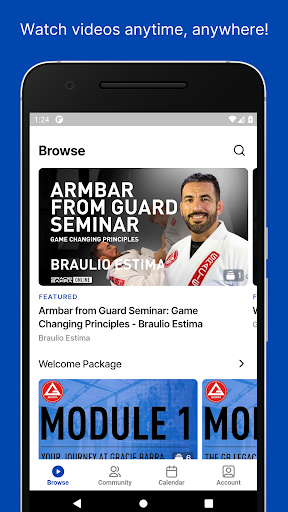 Android application Gracie Barra Online screenshort