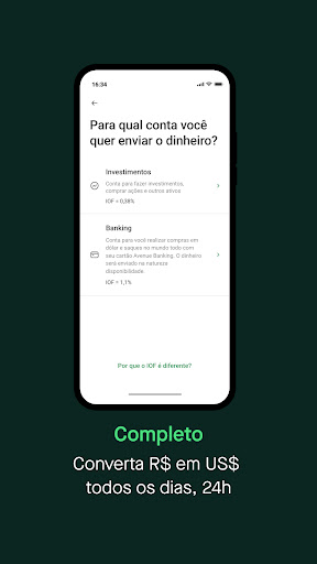 Avenue: Conta e Investimentos Screen 3