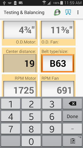 Testing&Balancing: Belt Drive Screen 3