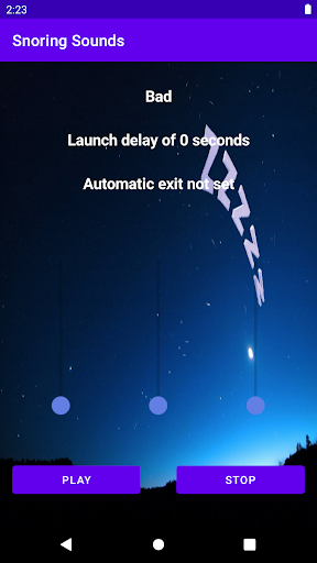 Android application Snoring Sounds screenshort