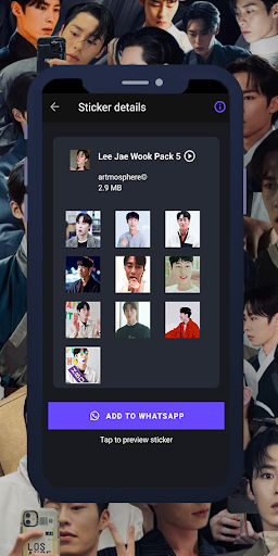 Android application Lee Jae Wook Animated Stickers screenshort
