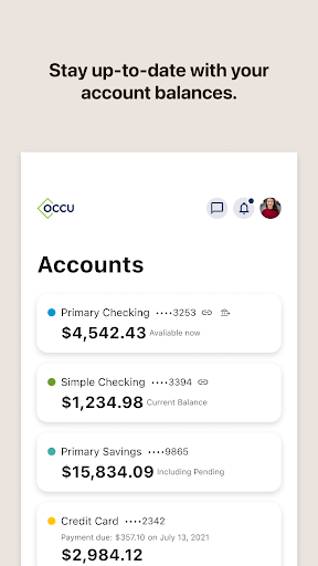 MyOCCU Mobile Banking Screen 2