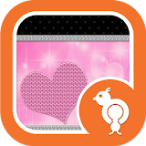 Pink Hearts Go SMS Theme icon
