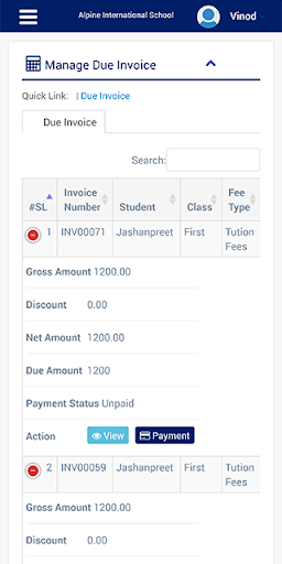 Eduvin - Smart School App Screen 3