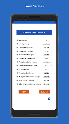 Android application When Can I Retire screenshort
