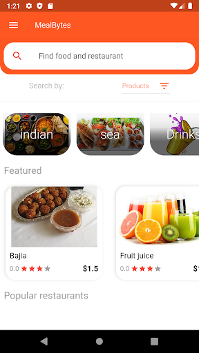 MealBytes - Restaurant App Screen 2