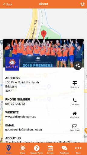 Lions FC App Screen 2